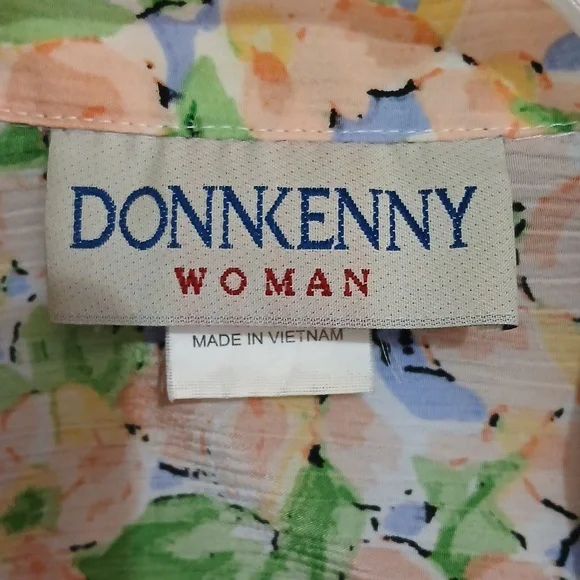 Donnkenny Women's Vintage 2X Floral Blouse - Picture 3 of 4